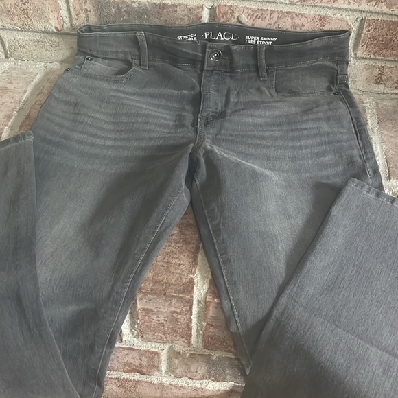 2 pairs Boys New with Tags  Childrens Place stretch grey skinny jeans size 18 - Picture 8 of 8